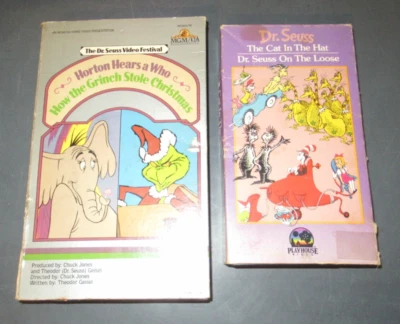 Dr. Seuss Cat In The Hat Grinch Horton On The Loose Video Festival Vintage VHS - Image 1 of 3