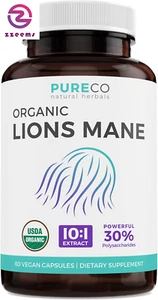 USDA Organic Lions Mane Capsules - 10:1 Extract Equals 10,000Mg of Lion’S Mane M - Picture 1 of 12