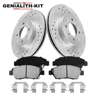 Front Drilled Rotors Brake Pads for 2012 2013 2014 2015- 2019 Nissan Versa Note - Imagem 1 de 4
