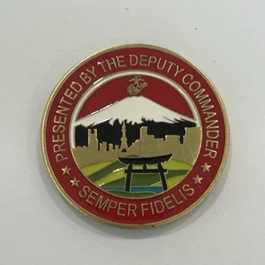 SELTENE USMC Japan USA Freundschaft Herausforderung Münze präsentiert vom stellvertretenden Kommandeur - Bild 1 von 5