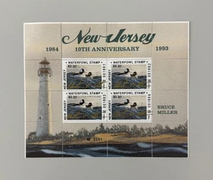 1993 New Jersey State Duck Stamp Governor's Edition Signed Souvenir Sheet of 4 - Picture 1 of 4