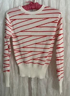 Suéter de acrílico/algodón a rayas años 70-80 hecho en Corea Foto 1 de 4