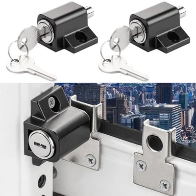 2 PCS Patio Door Lock Window Lock for Doors UPVC Sliding Lock Black Color - Image 1 of 4