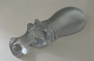 Kosta Boda 1975 Art Glass Hippo Bertil Vallien Zoo Series Paperweight 7.5” - Picture 1 of 5