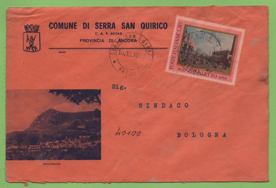 BUSTA STORIA POSTALE LOCALE COMUNE DI SERRA SAN QUIRICO N°132 PROV. DI ANCONA - Immagine 1 di 1