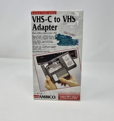 Ambico VHS-C Video Cassette Adapter for Camcorder Tapes to VHS format VCR V-0730 - Image 1 of 4