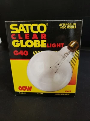 Satco S3012 CASE OF 6 BULBS  60W Clear Medium Base G40  Globe Light Bulb - Image 1 of 4