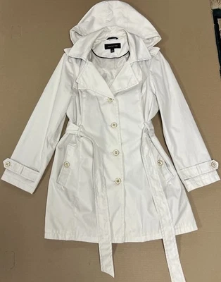 Jones New York -Women’s Size XL Trench Coat Cream Color Detachable Hood PreOwned - Image 1 of 4