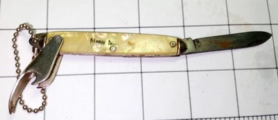 CUCHILLO PLEGABLE DE BOLSILLO VINTAGE Nuevo México con ABRIDOR DE BOTELLAS con LLAVERO - MEGASALE Foto 1 de 4