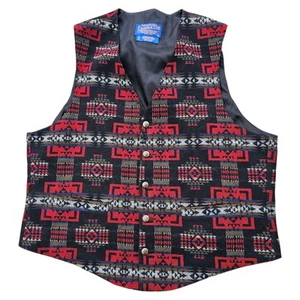 VTG Pendleton High Grade Western Wear Men's Wool Aztec Waistcoat Vest Size L - Picture 1 of 12