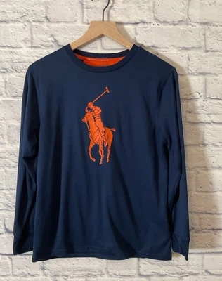 Camisa Polo Ralph Lauren Azul Marino Manga Larga Big Pony Logo Niños Talla L (14/16) Foto 1 de 4