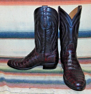 Mens Rujo The Blake Black Cherry Caiman Cowboy Boots 10.5 D New w/o Box - Picture 1 of 6