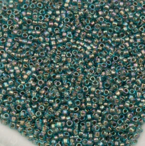 Toho Seed Beads 15/0 Bronze Lined Aqua Rainbow 10g #995 10647265 - Picture 1 of 1