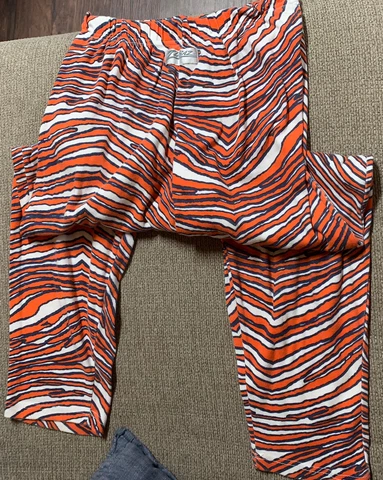 Vintage ZUBAZ Striped Zebra Auburn Syracuse Broncos Lounge PANTS Large Tailgate Cover