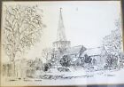 T. Stewens Signed - Stanwell Curch Pen and Ink Drawing