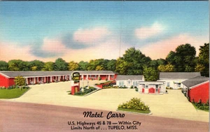 TUPELO, MISSISSIPPI - MOTEL CARRO - CARRETERA - POSTAL DE LINO VINTAGE - Imagen 1 de 2
