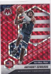 2020-21 Panini Mosaic NBA No. 252 Anthony Edwards Rookie Red Mosaic Prizm - Bild 1 von 2