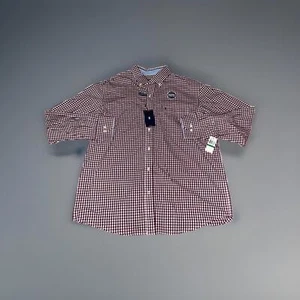 Izod Premium Essentials Men’s Purple Potion Plaid Check Button Down NWT Large - Bild 1 von 4