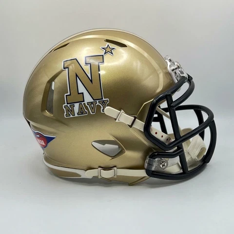 Navy Midshipmen CUSTOM Concept Metallic Gold 2014 Mini Football Helmet Cover
