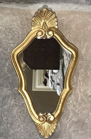 Gorgeous Antique Wood Gilt Gold Frame Mirror Rococo Ornate 16” X 9 A22 Cover