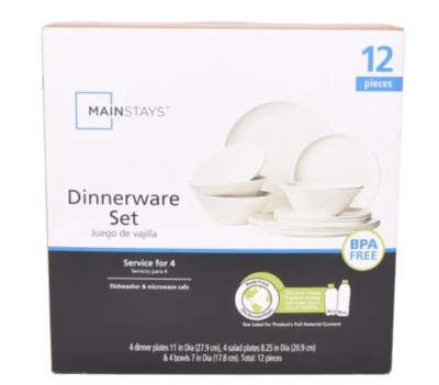 Juego de vajilla ecológica bronceada de 12 piezas NUEVO ENVÍO GRATUITO Foto 1 de 4