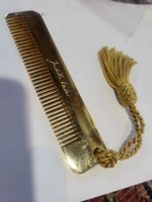 Pente de bolsa Judith Lieber tom dourado com cordão dourado e borla - Imagem 1 de 4