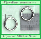 925 Sterling 940 Argentium silver jump end rings 5 to 14mm make repair jewellery