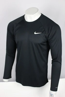 Nike Men's Swim T Shirt Long Sleeve Crew Dri Fit Black NESSA587 001 - Image 1 of 3