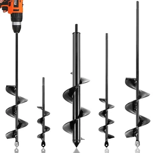 Auger Drill Bit Spiral Hole Digger Garden Planter Bulb Digging for 3/8 Hex Drill - Picture 1 of 7