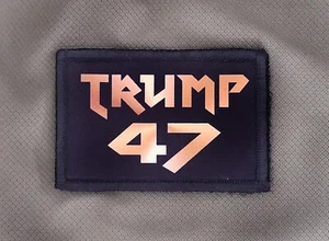 TRUMP 47 Commemorative Collectible Black Hook and Loop Morale Patch 2x3 - Picture 1 of 2