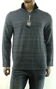 Neu Herren Club Room Mock Neck Half Zip Dark Lead Fleece Pullover Sweater M - Bild 1 von 3