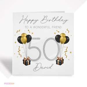 Personalised 50th Birthday Card – Gift for Dad, Husband, Brother, Friend, Men - Picture 1 of 5