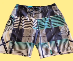 Volcom Board Shorts Gunshot Size 38 mens 4 way stretch plaid retro drawstring - Picture 1 of 7