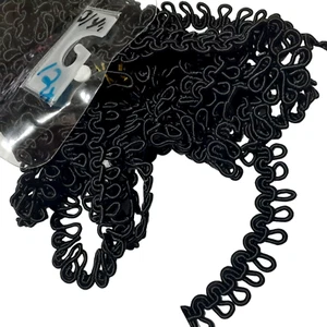 12 yds Fancy Gimp Crown Braid Trim Decorative Edging Rayon 3/4" Heavy Black - Picture 1 of 10