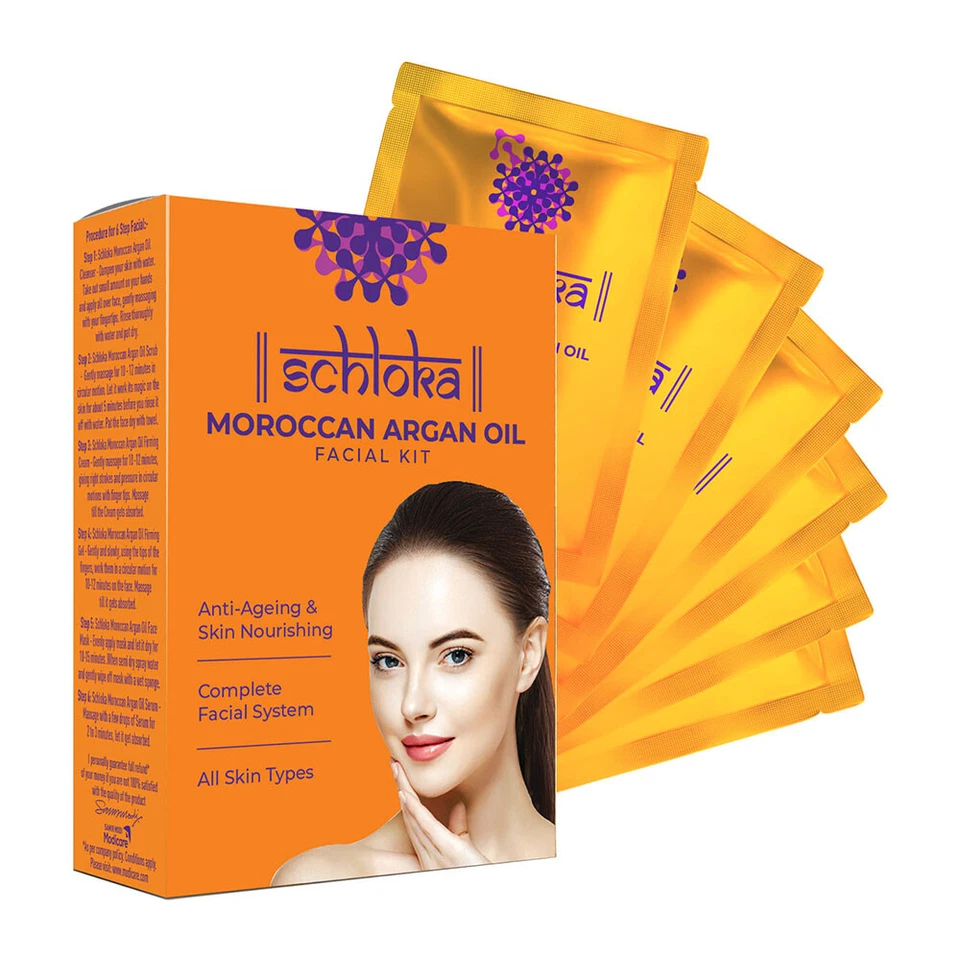 Schloka Moroccan Argan Oil Facial Kit Anti Ageing Skin Nourishing Mask F S - image 1 of 1