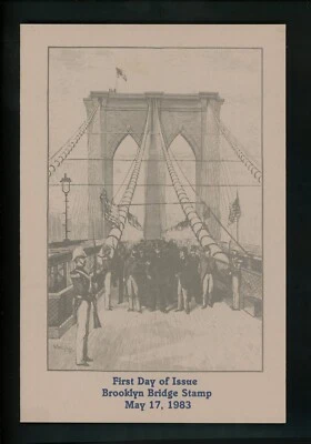 US Postal History Bridges USPS Program Brooklyn Bridge Triple 1983 NY #2041 FDC - Image 1 of 4