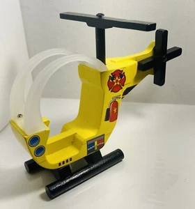 Kidkraft Yellow Wooden & Plastic Fire Station Rescue Helicopter Play Pretend Toy - Picture 1 of 7