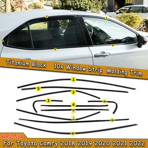 For Toyota Camry 2018-2024 Black Stainless Steel Window Molding Decor Strip Trim - Picture 1 of 10