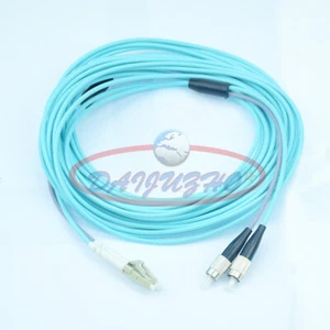 Armored Cable LC-FC UPC MM OM3 10GB Duplex Fiber Optical Jumper Patch Cord 20M - Picture 1 of 5