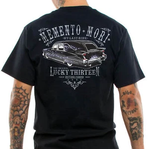 Lucky 13 Last Ride Hearse Men's T-Shirt Rockabilly Dead Retro Alternative Kustom - Picture 1 of 11