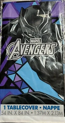 Marvel Avengers Black Panther 54”x 84” Plastic Tablecover - Birthday/Party - Image 1 of 4