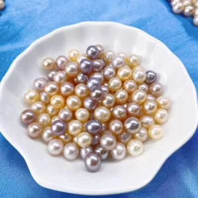 DIY 50g Mix Natural Genuine Freshwater Cultured Pearl Beads Craft 5-6mm 9-10mm - Image 1 of 4