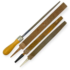 Heller Nucut Vixen Round and Flat File Set, 15, 17 in, 4 Pcs, Made in USA - Picture 1 of 14