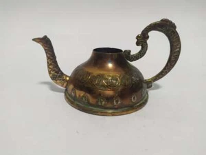 Mini caffettiera vintage decorativa in ottone inciso fatto a mano da Gerusalemme - Foto 1 di 8