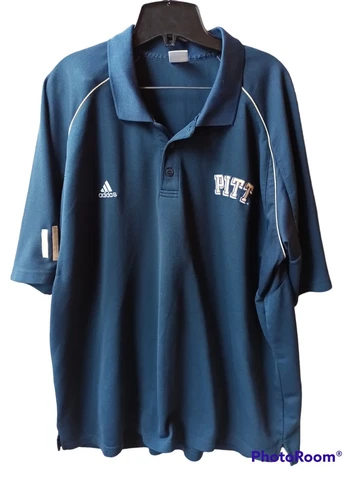 Adidas Climalite Pittsburgh Panthers Navy Blue Short Sleeve Sideline Polo 2X Cover