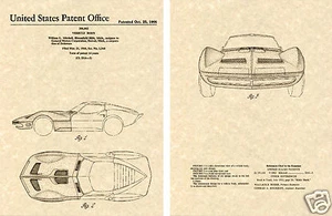 Corvette MAKO SHARK Patent Kunstdruck READY TO FRAME 1966 US gm Auto - Bild 1 von 1