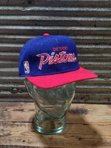 Vintage 90s Detroit Pistons Sports Specialties Script Fitted 7 1/4 Hat Cap NBA - Picture 1 of 15