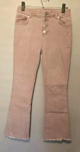 Cat & Jack Girl Flare Stretch Bootleg Ram Hem Rose Jeans - Picture 1 of 9
