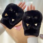Plush Cat Fingerless Touch Screen Mittens Plush Gloves