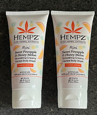 2x Hempz Mini SWEET PINEAPPLE & HONEY MELON Body Wash 3 fl oz NEW - Sealed